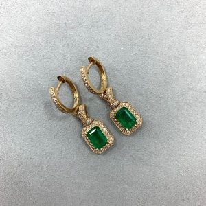 Diamond and Emerald Earrings